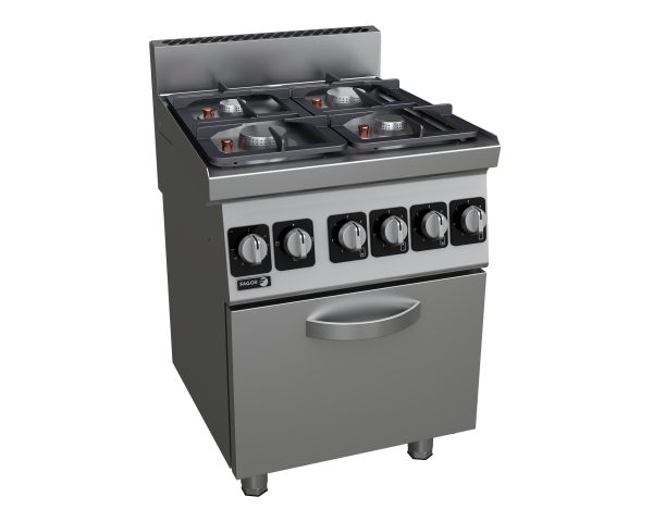 OPEN BURNER GAS COOKER WITH OVEN